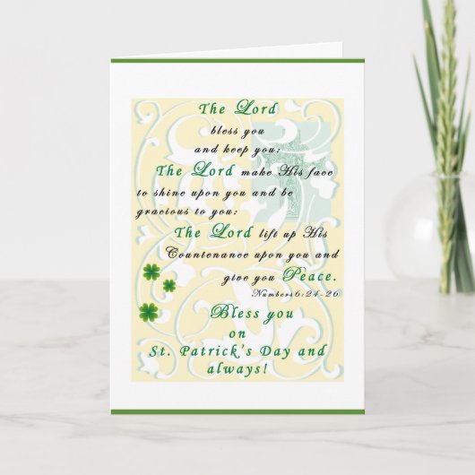 St. Patrick's Day Blessing Wenskaart Kaart (Voorkant)