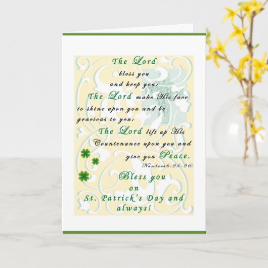 St. Patrick's Day Blessing Wenskaart Kaart (Gele Bloem)