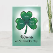 St. Patrick's Day Blessings with Shamrock katholie Kaart (Voorkant)