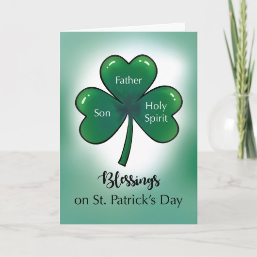 St. Patrick's Day Blessings with Shamrock katholie Kaart (Voorkant)
