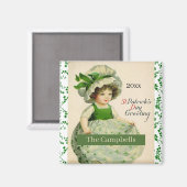 St. Patrick's Day bloem papiermagneet Magneet (Voorkant / Achterkant)