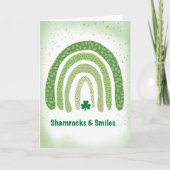 St Patricks Day Boho Green Rainbow Shamrocks Kaart (Voorkant)