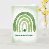 St Patricks Day Boho Green Rainbow Shamrocks Kaart (Gele Bloem)
