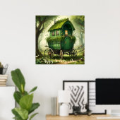  St Patrick's Day Boho Gypsy Wagon. Poster (Thuiskantoor)