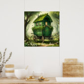  St Patrick's Day Boho Gypsy Wagon. Poster (Keuken)