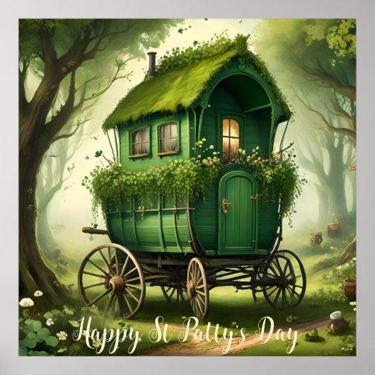  St Patrick's Day Boho Gypsy Wagon. Poster (Voorkant)