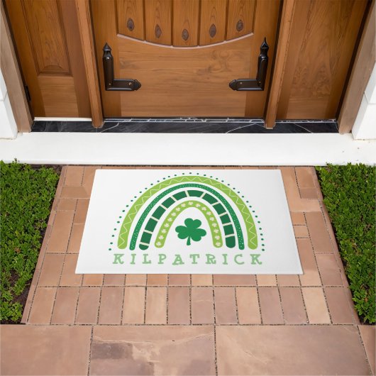 St. Patrick's Day Boho Rainbow Shamrock Deurmat (Buiten)