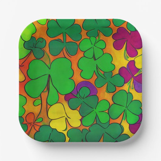 St. Patrick's Day Borden met Shamrocks Papieren Bordje (Voorkant)