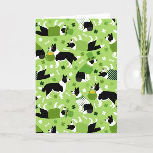 St. Patrick's Day Border Collie Feestdagen Kaart