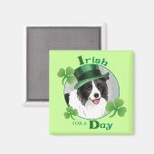 St. Patrick's Day Border Collie Magneet (Voorkant / Achterkant)