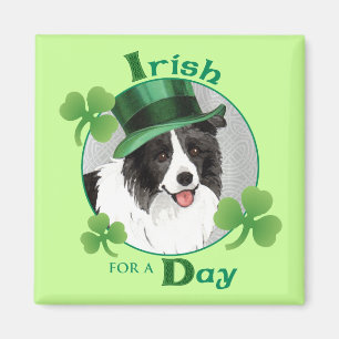 St. Patrick's Day Border Collie Magneet