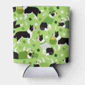 St. Patrick's Day Border Collie Pattern Blikjeskoeler (Voorkant)