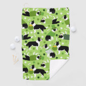 St. Patrick's Day Border Collie Pattern Golfhanddoek (Insitu)
