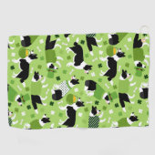 St. Patrick's Day Border Collie Pattern Golfhanddoek (Horizontaal)