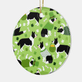 St. Patrick's Day Border Collie Pattern Keramisch Ornament (Links)
