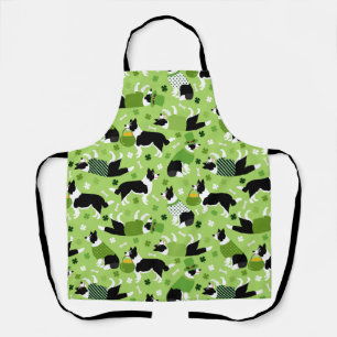St. Patrick's Day Border Collie Pattern Schort