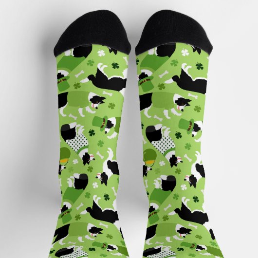St. Patrick's Day Border Collie Pattern Sokken (Top)