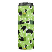 St. Patrick's Day Border Collie Pattern Thermosbeker (Achterkant)