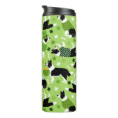 St. Patrick's Day Border Collie Pattern Thermosbeker (Geroteerd rechts)