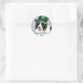 St. Patrick's Day Border Collie Ronde Sticker (Tas)