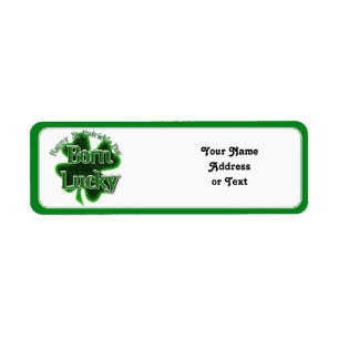 St. Patrick's Day Born Lucky Etiket