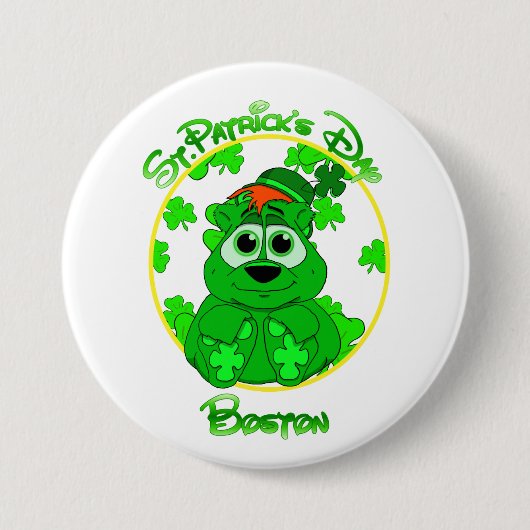 St Patrick's Day Boston feat Lil Clover Ronde Button 7,6 Cm (Voorkant)