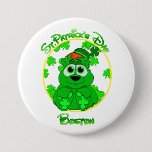 St Patrick's Day Boston feat Lil Clover Ronde Button 7,6 Cm