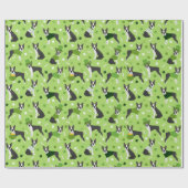 St. Patrick's Day Boston Terrier Cadeaupapier (Vlak)