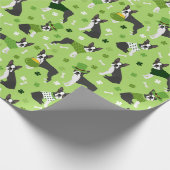 St. Patrick's Day Boston Terrier Cadeaupapier (Hoek)