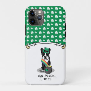 St. Patrick's Day Boston Terrier Dog (zwart) Cute Case-Mate iPhone Case