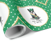 St. Patrick's Day Boston Terrier Dog (zwart) Funny Cadeaupapier (Rol Hoek)