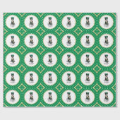 St. Patrick's Day Boston Terrier Dog (zwart) Funny Cadeaupapier (Vlak)