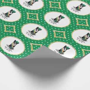 St. Patrick's Day Boston Terrier Dog (zwart) Funny Cadeaupapier