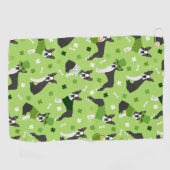 St. Patrick's Day Boston Terrier Golfhanddoek (Horizontaal)