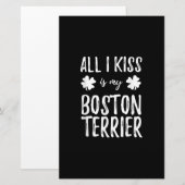 St Patricks Day Boston Terrier Hond Mam Grappig Ie Briefpapier (Voorkant / Achterkant)