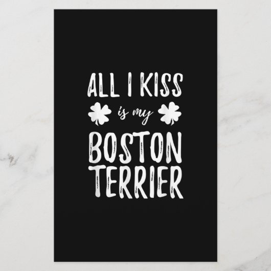 St Patricks Day Boston Terrier Hond Mam Grappig Ie Briefpapier (Voorkant)