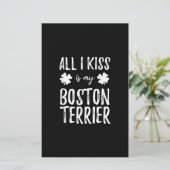 St Patricks Day Boston Terrier Hond Mam Grappig Ie Briefpapier (Staand voorkant)