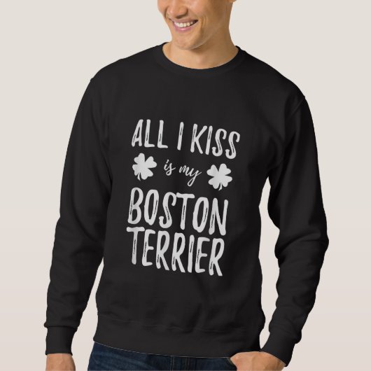 St Patricks Day Boston Terrier Hond Mam Grappig Ie Trui (Voorkant)