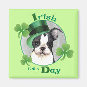 St. Patrick's Day Boston Terrier Magneet (Voorkant)