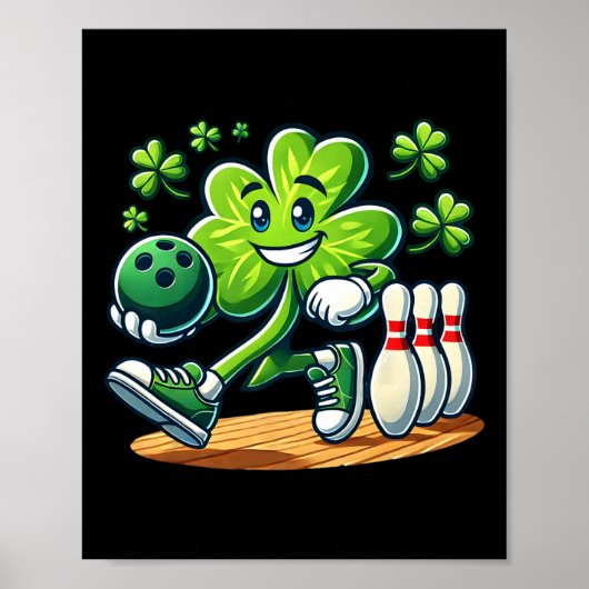 St Patrick's Day Bowling Boys Meisjes Schattige Sh Poster (Voorkant)