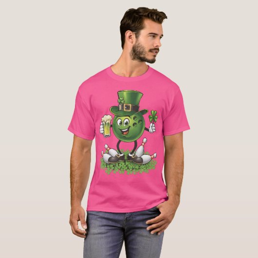 St Patrick's Day Bowling Drink bierliefhebber Play T-shirt (Voorkant volledig)