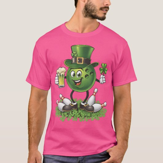 St Patrick's Day Bowling Drink bierliefhebber Play T-shirt (Voorkant)