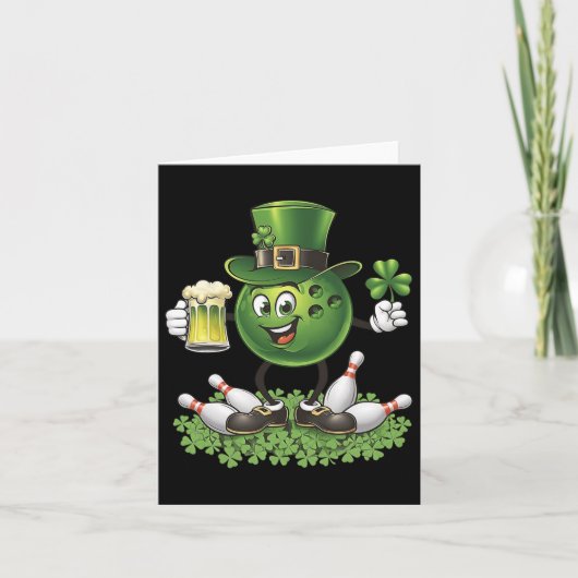 St. Patrick's Day Bowling Drink bierliefhebber spe Kaart (Voorkant)