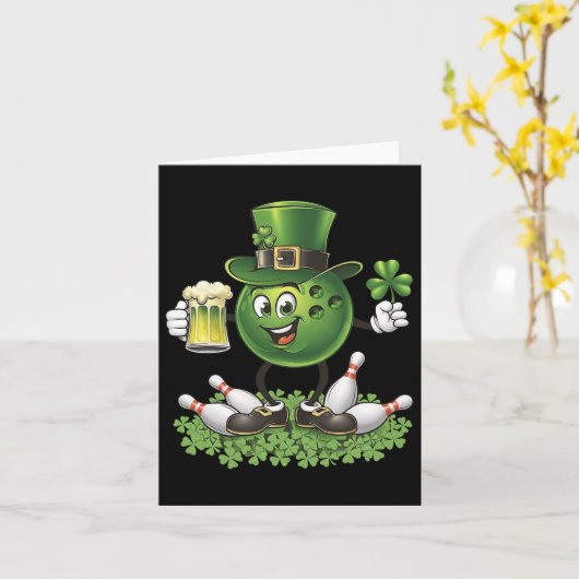 St. Patrick's Day Bowling Drink bierliefhebber spe Kaart (Gele Bloem)