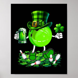 St. Patrick's Day Bowling Drink bierliefhebber spe Poster