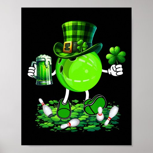 St. Patrick's Day Bowling Drink bierliefhebber spe Poster (Voorkant)