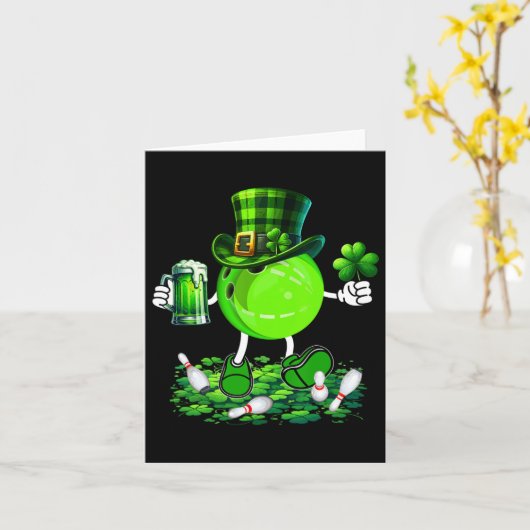St. Patrick's Day Bowling Drinken Bier Liefhebber  Kaart (Gele Bloem)