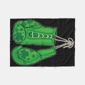 St Patricks Day Boxing Glove Green Lucky Shamrock Fleece Deken (Voorkant (Horizontaal))