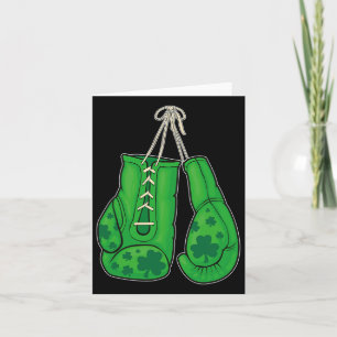 St Patricks Day Boxing Glove Green Lucky Shamrock Kaart