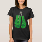 St Patricks Day Boxing Glove Green Lucky Shamrock T-shirt (Voorkant)
